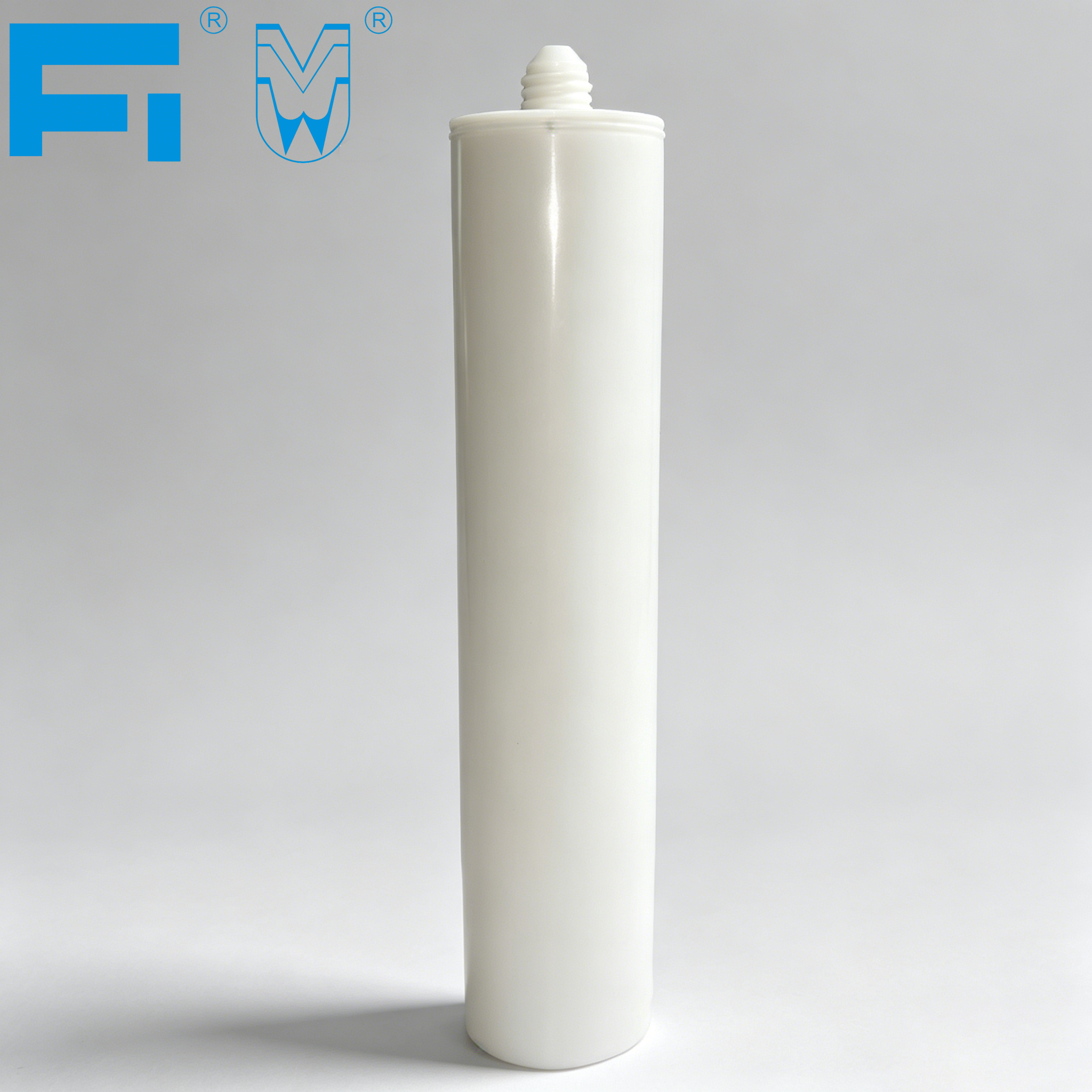 240 مل خرطوشة تغليف لاصقة زجاجية من الدرجة الصناعية خرطوشة بلاستيكية HDPE لسد السد مع فوهة ومكبس للبناء